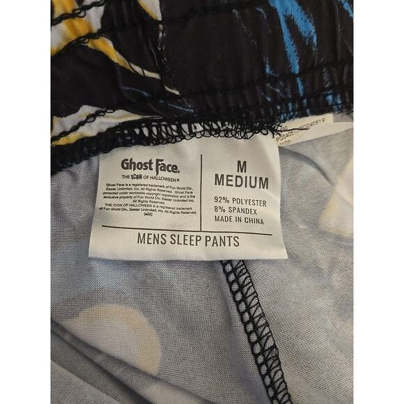 Scream Mens Ghostface All Over Print Sleep Pajama Pants Black Drawstring Medium - Picture 5 of 5